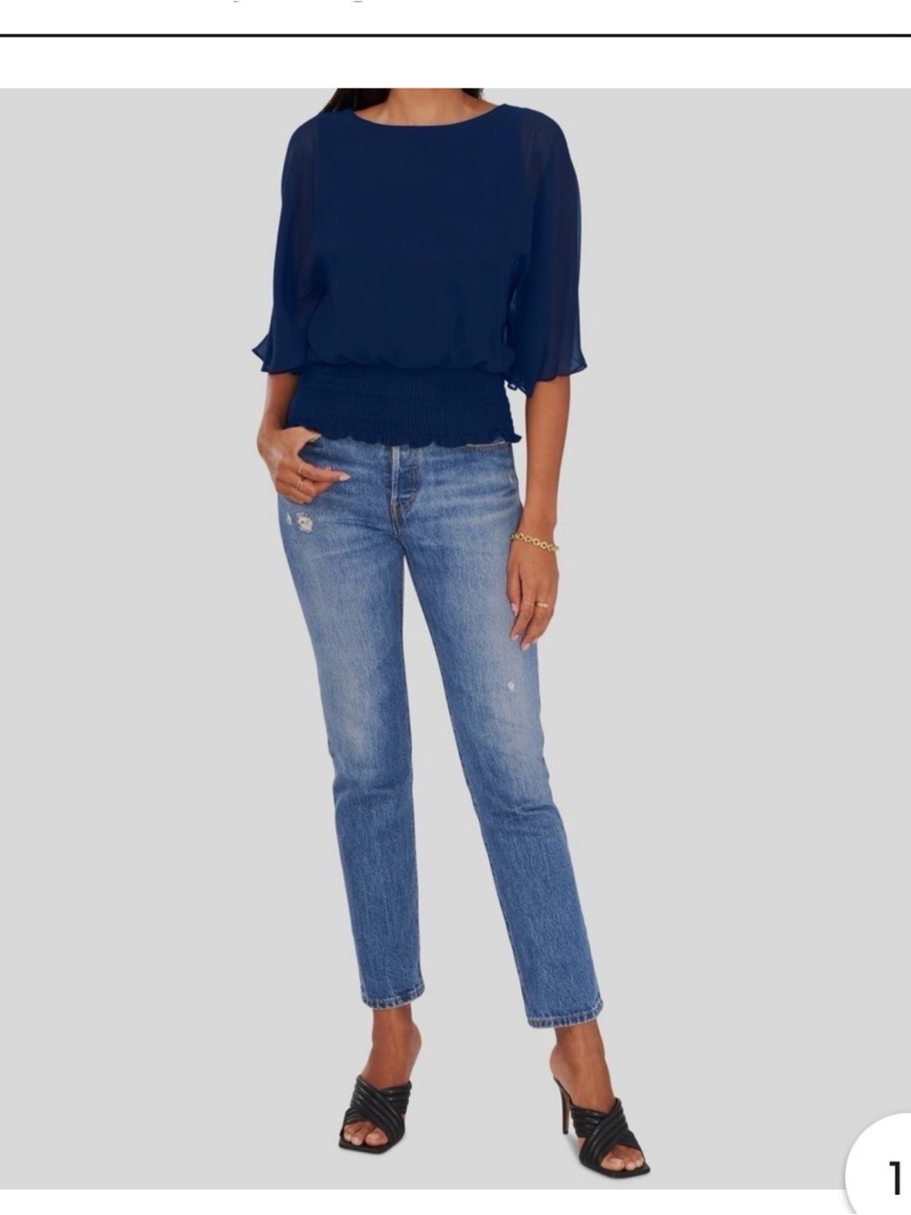 Sam & Jess Women's Smocked-Waist Top